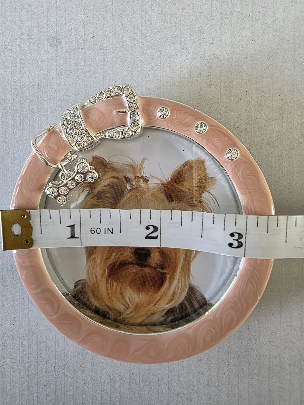 Crystal-Accent Pink Dog Photo Frame
